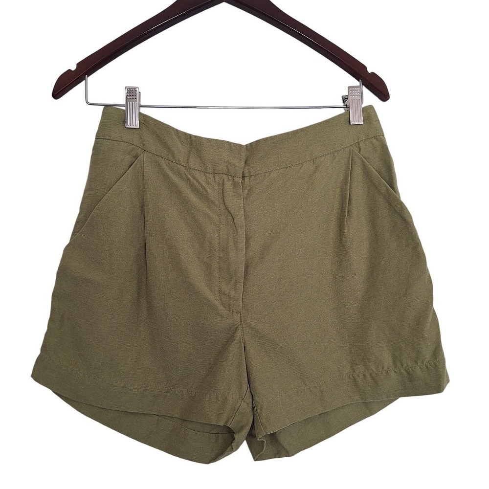 Wilfred Shorts Womens Linen Lyocell Blend Olive Green Size 8